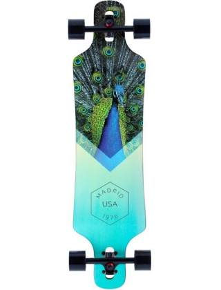 Madrid Spade 39" Peafowl Longboard Complete.