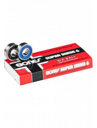 Roulements de skateboard, longboard Bones Bearings Super Swiss 6 Balls Photo 1