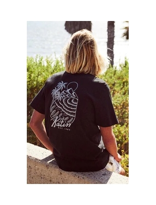 T-shirt de skateur KATIN ALOHA HILLS - BLACK TEE Photo 3