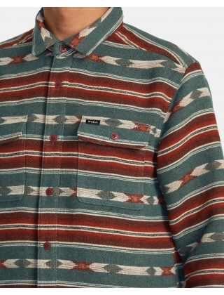 Chemise RVCA Blanket Tea Long Sleeve Shirt Photo 3