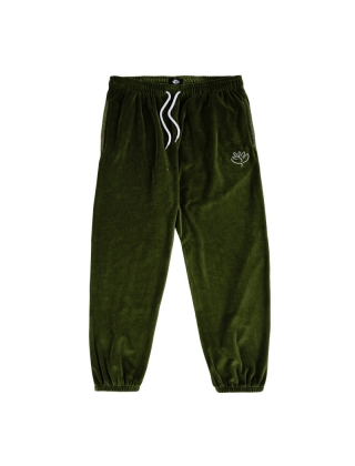 Pants Magenta - Dimanche Velours trackpants - Green Forest Photo 2