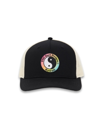 T&C SURF DESIGNS YY TRUCKER CAP - BLACK OFF WHITE GRADIENT LOGO