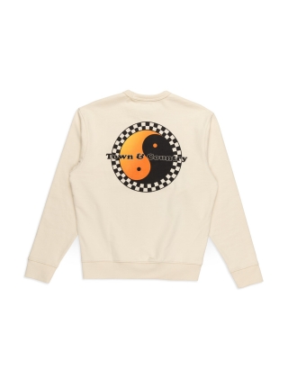 Sweat de skateur T&C SURF DESIGNS PEARL CREW FLEECE - NATURAL Photo 1